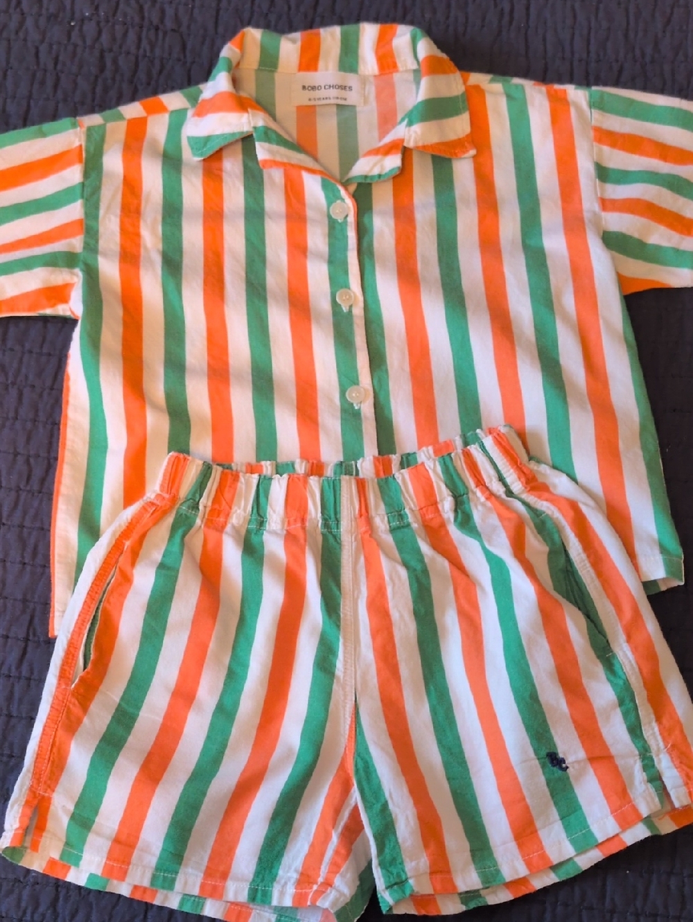 Bobo Choses Striped Short & Shirt Set 110cm